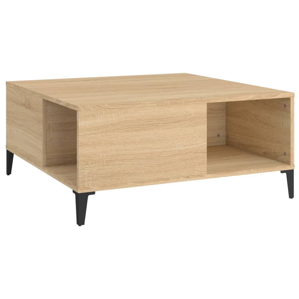 Salontafel 80X80X36,5 Cm Bewerkt Hout Kleurig
