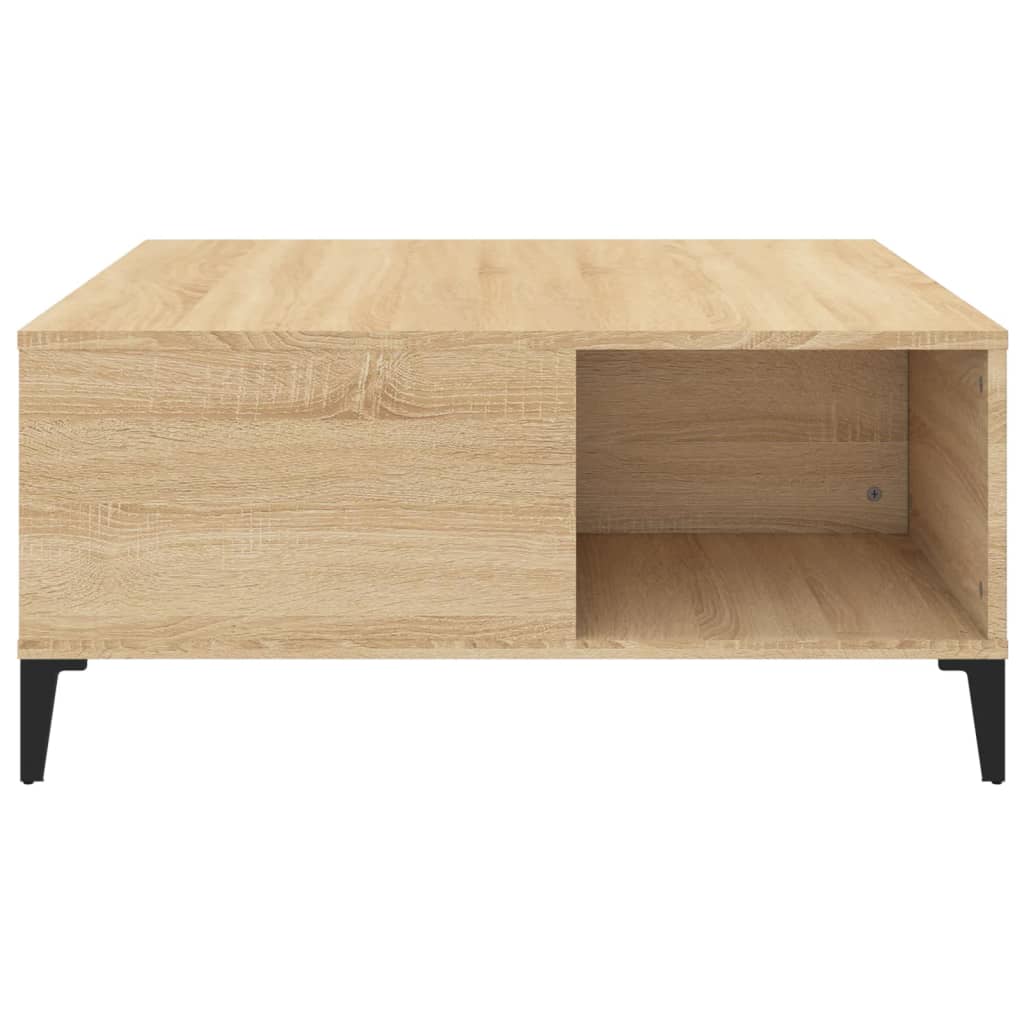 Salontafel 80X80X36,5 Cm Bewerkt Hout Kleurig