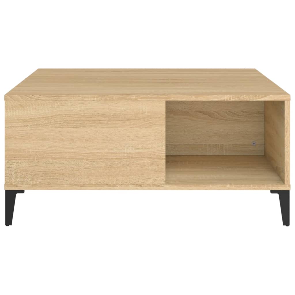 Salontafel 80X80X36,5 Cm Bewerkt Hout Kleurig