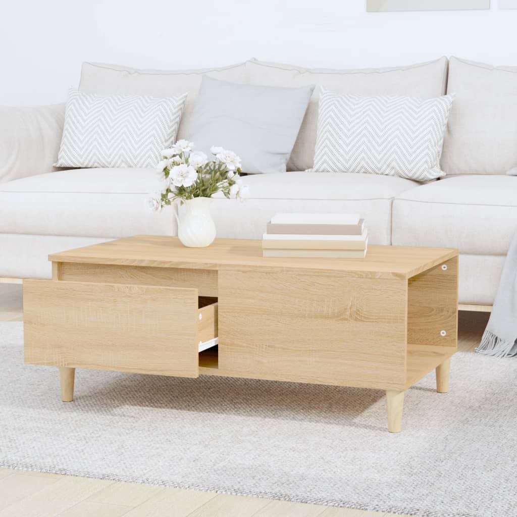 Salontafel 90X50X36,5 Cm Bewerkt Hout Kleurig