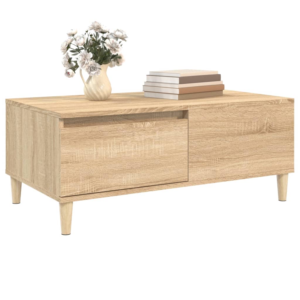 Salontafel 90X50X36,5 Cm Bewerkt Hout Kleurig
