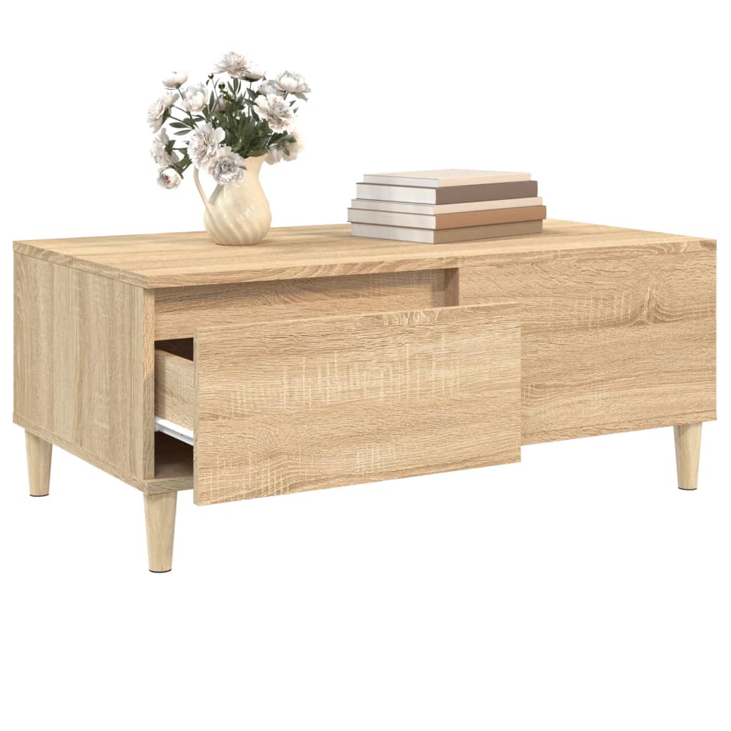 Salontafel 90X50X36,5 Cm Bewerkt Hout Kleurig
