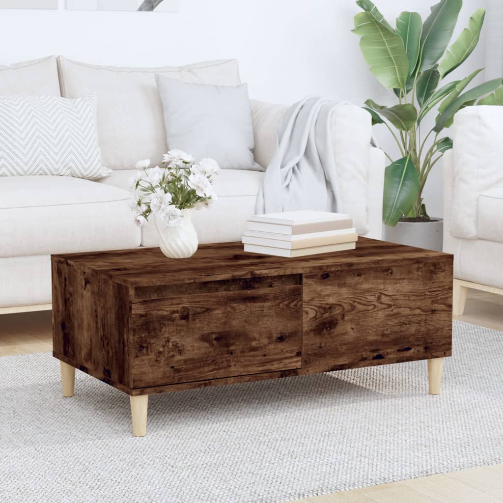 Salontafel 90X50X36,5 Cm Bewerkt Hout Kleurig