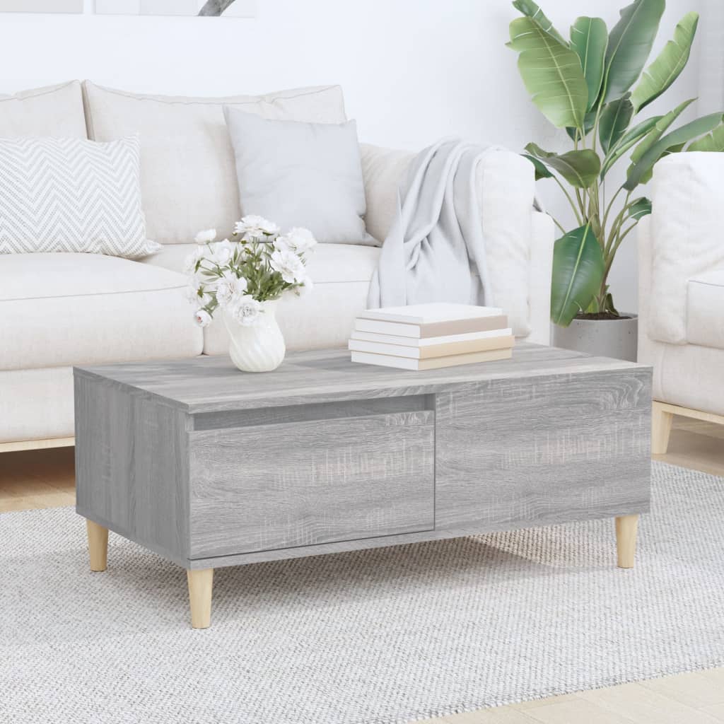 Salontafel 90X50X36,5 Cm Bewerkt Hout Kleurig