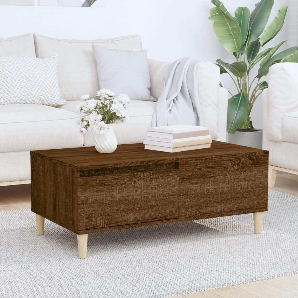 Salontafel 90X50X36,5 Cm Bewerkt Hout Kleurig