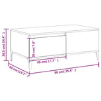 Salontafel 90X50X36,5 Cm Bewerkt Hout