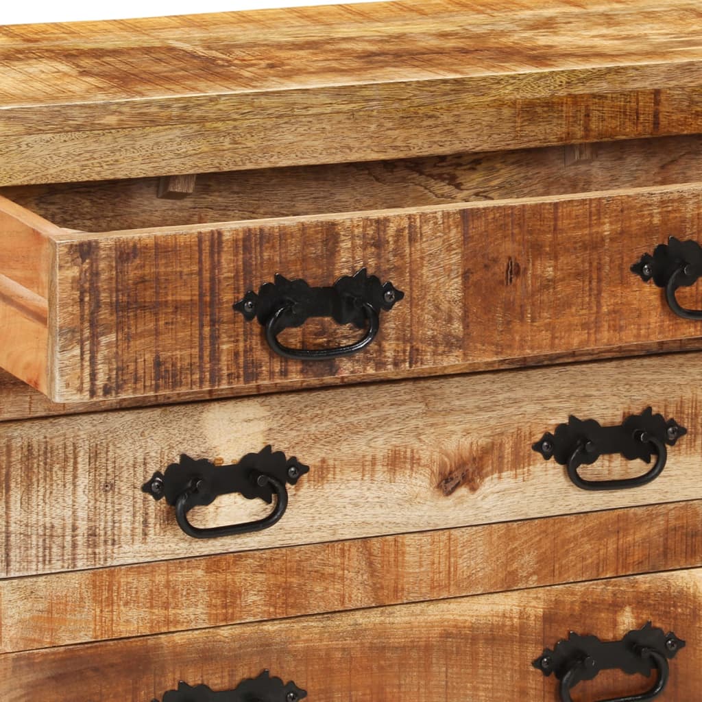 Dressoir Met 3 Lades 80X30X Massief Ruw Mangohout
