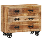 Dressoir Met 3 Lades 80X30X Massief Ruw Mangohout