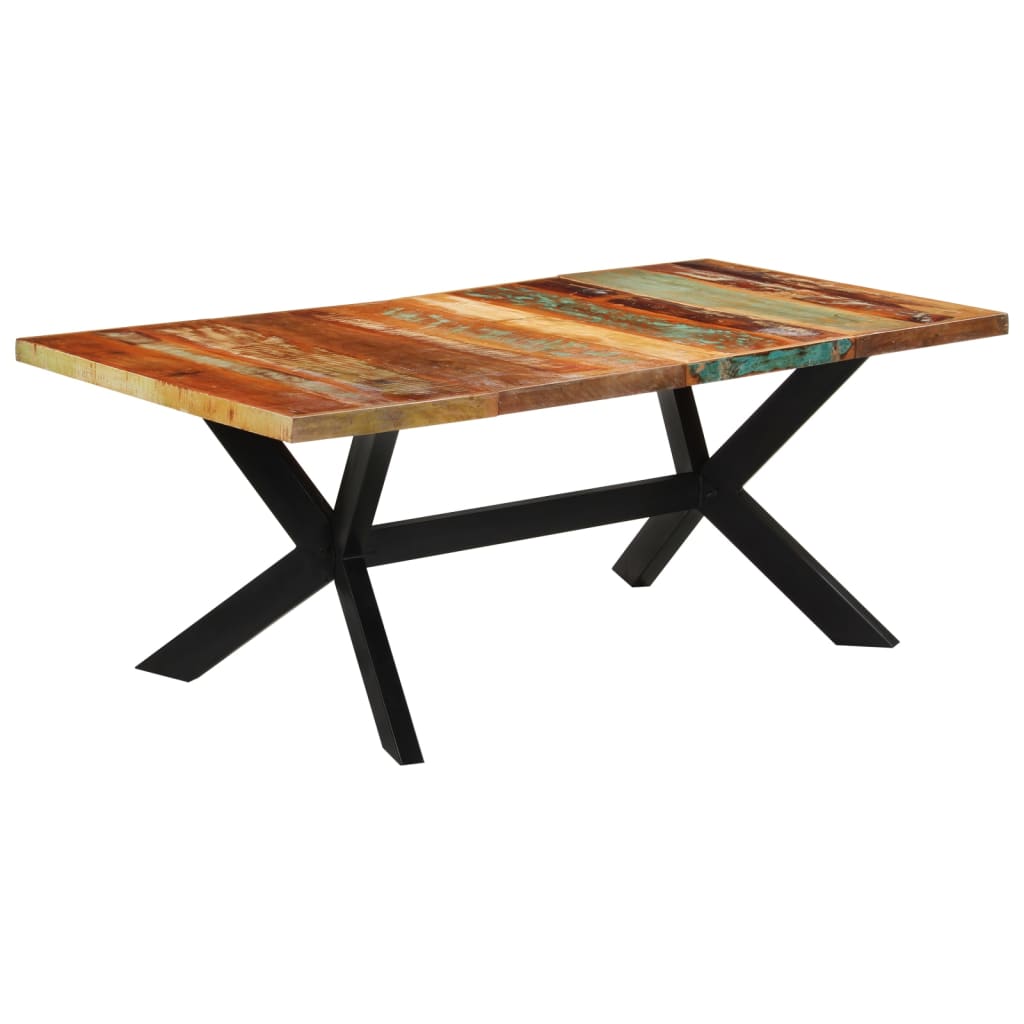 Eettafel 200X100X74 Cm Massief Gerecycled Hout Marineblauw