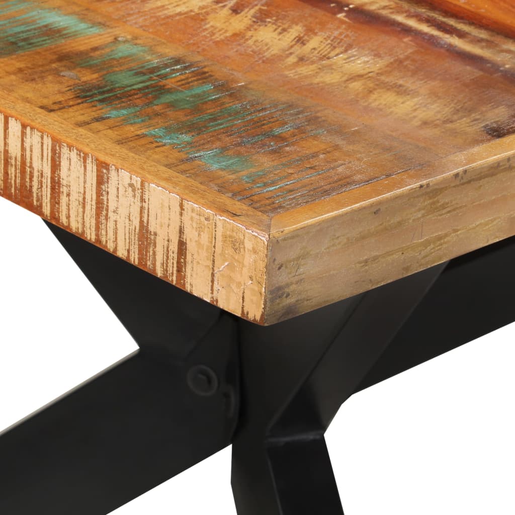 Eettafel 200X100X74 Cm Massief Gerecycled Hout Marineblauw
