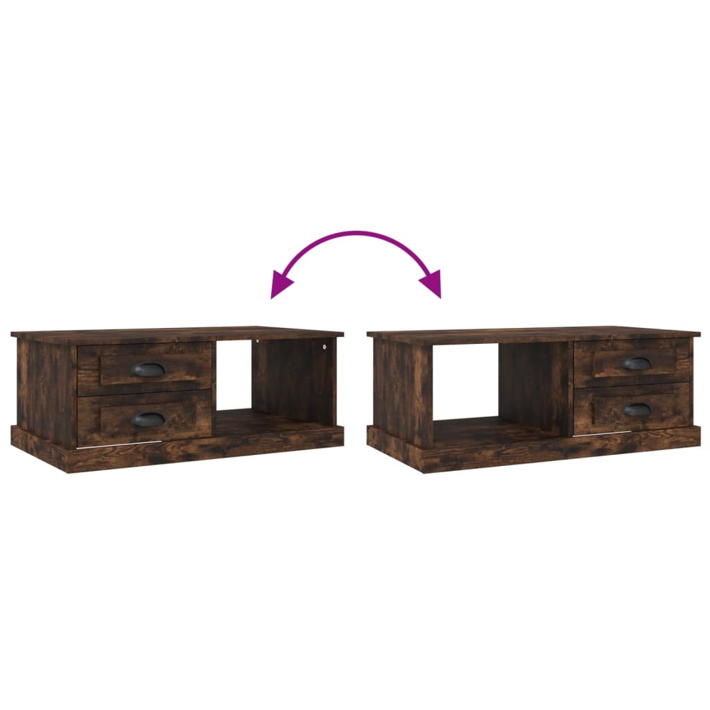 Salontafel 90X50X35 Cm Bewerkt Hout Kleurig