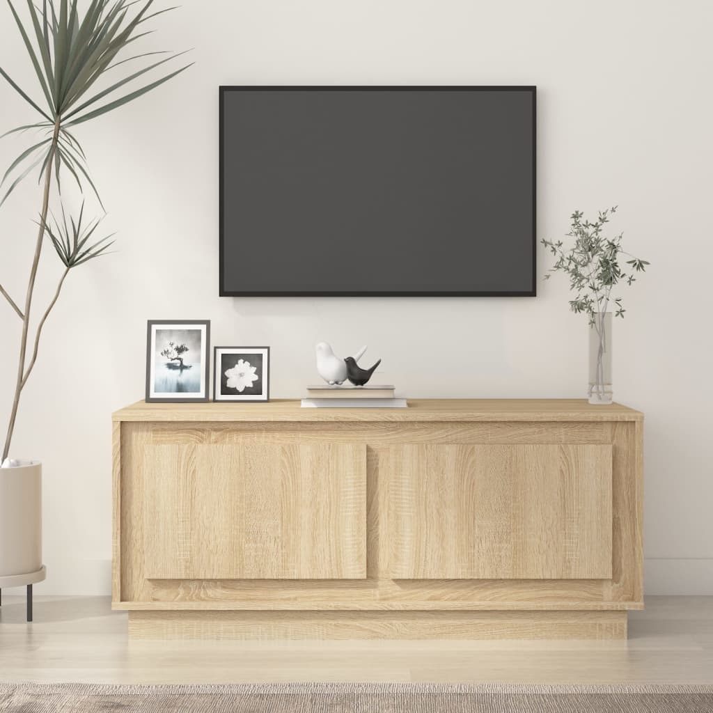 Salontafel 102X50X44 Cm Bewerkt Hout Eikenkleurig