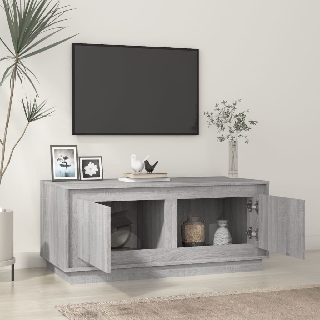 Salontafel 102X50X44 Cm Bewerkt Hout Eikenkleurig