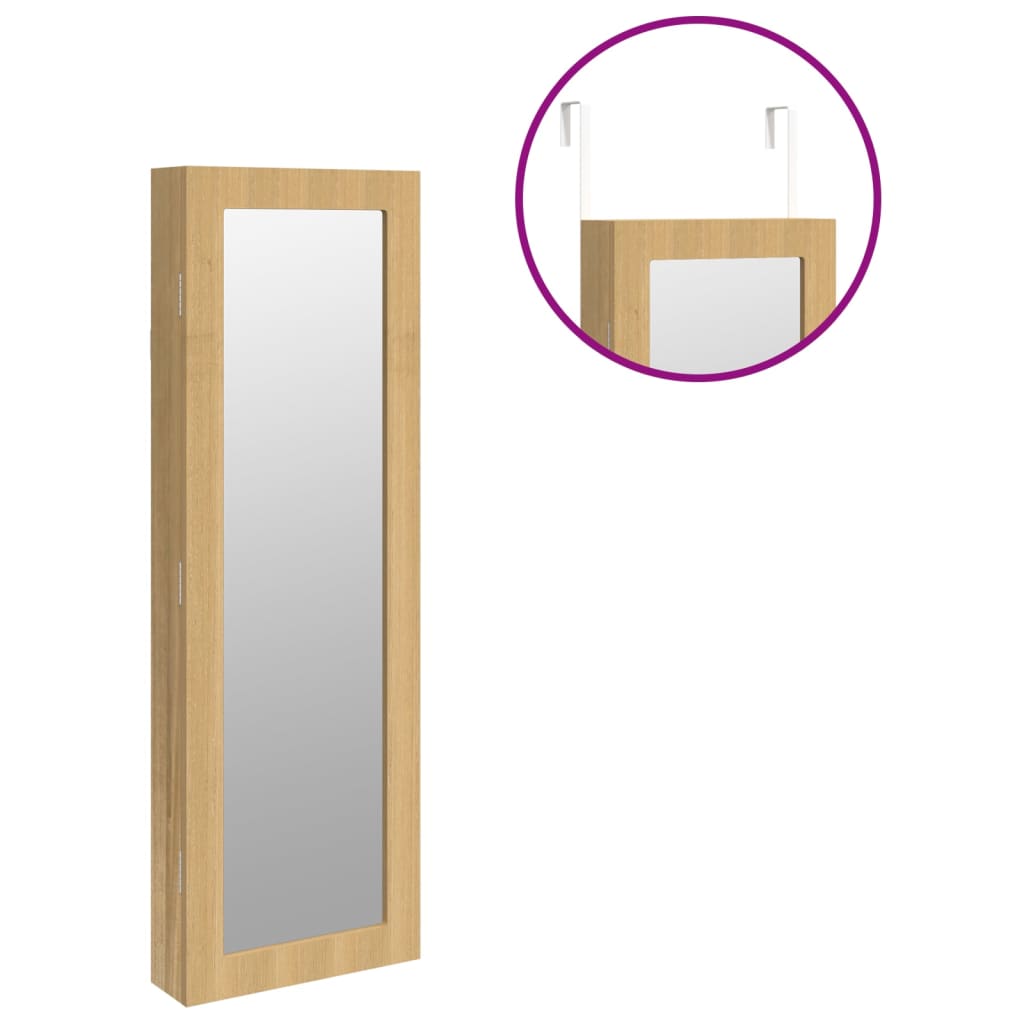 Sieradenkast Met Spiegel Wandgemonteerd 30X8,5X90 Cm Wit