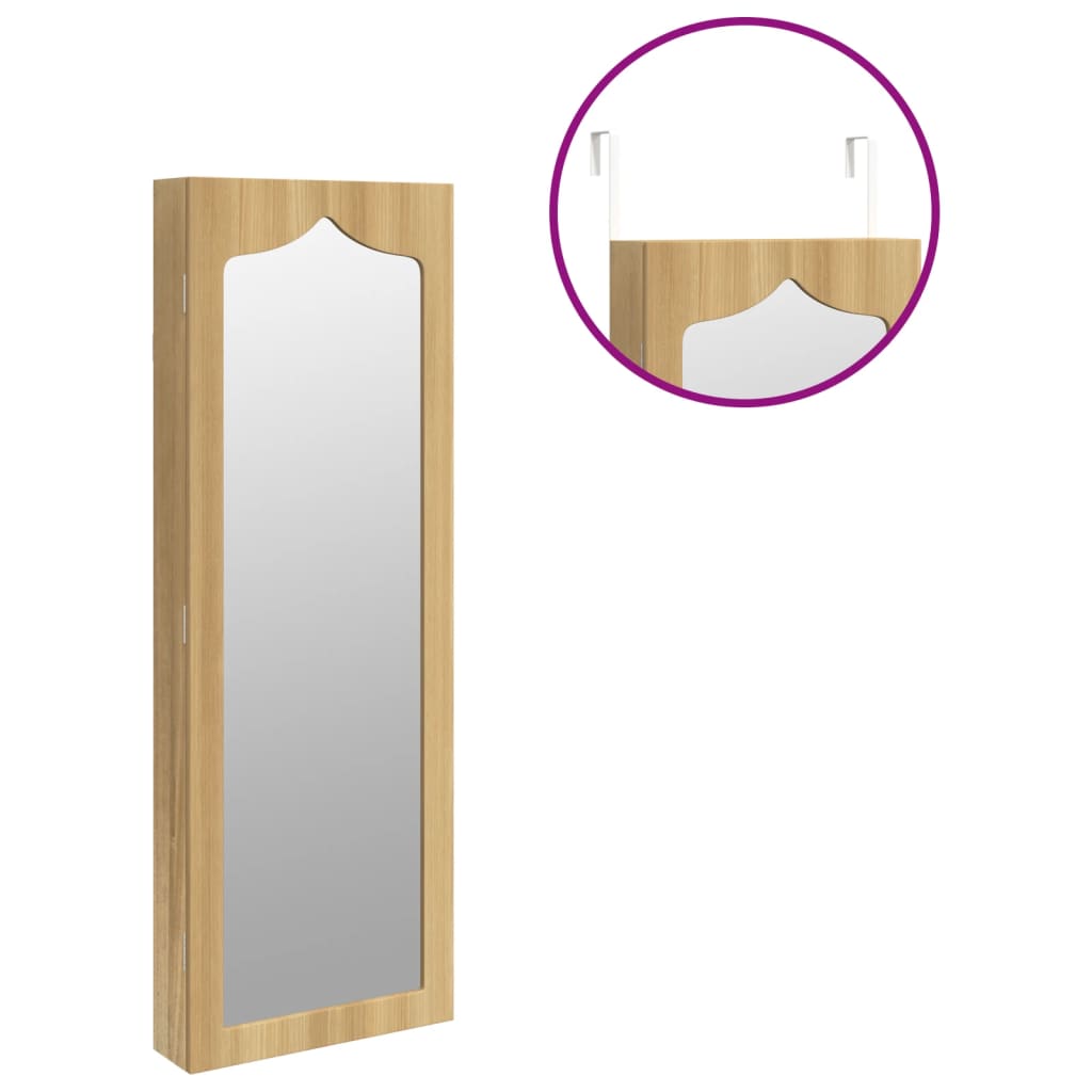 Sieradenkast Met Spiegel Wandgemonteerd 37,5X10X106 Cm