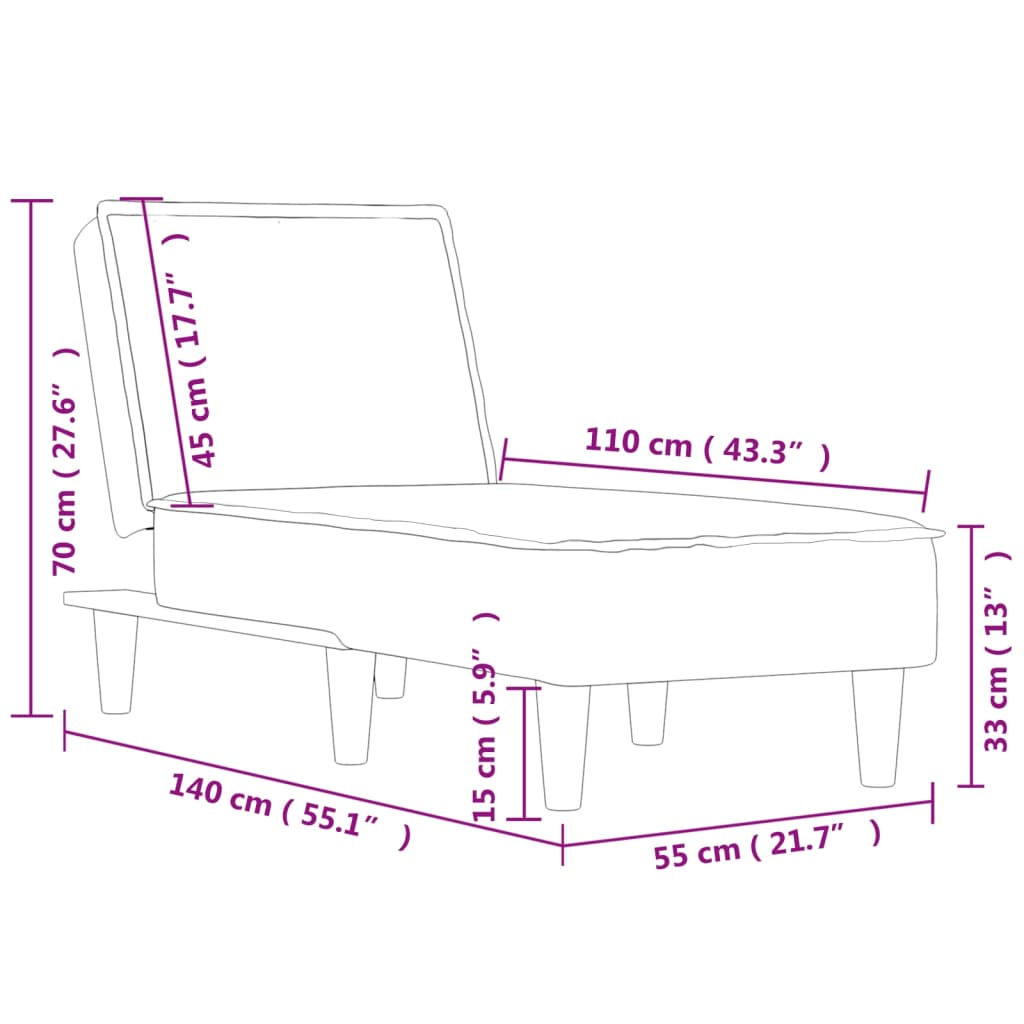 Chaise Longue Fluweel