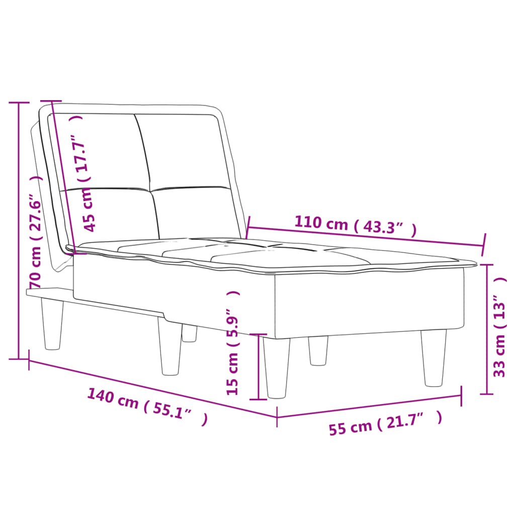 Chaise Longue Fluweel