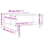 Salontafel 80X80X36,5 Cm Bewerkt Hout