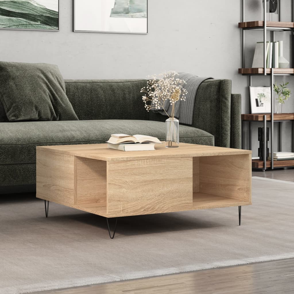 Salontafel 80 X 80 X 36.5 Cm Bewerkt Hout
