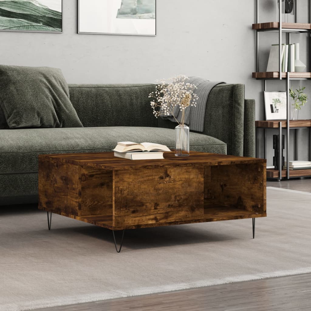 Salontafel 80 X 80 X 36.5 Cm Bewerkt Hout