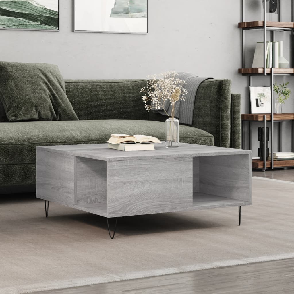 Salontafel 80 X 80 X 36.5 Cm Bewerkt Hout