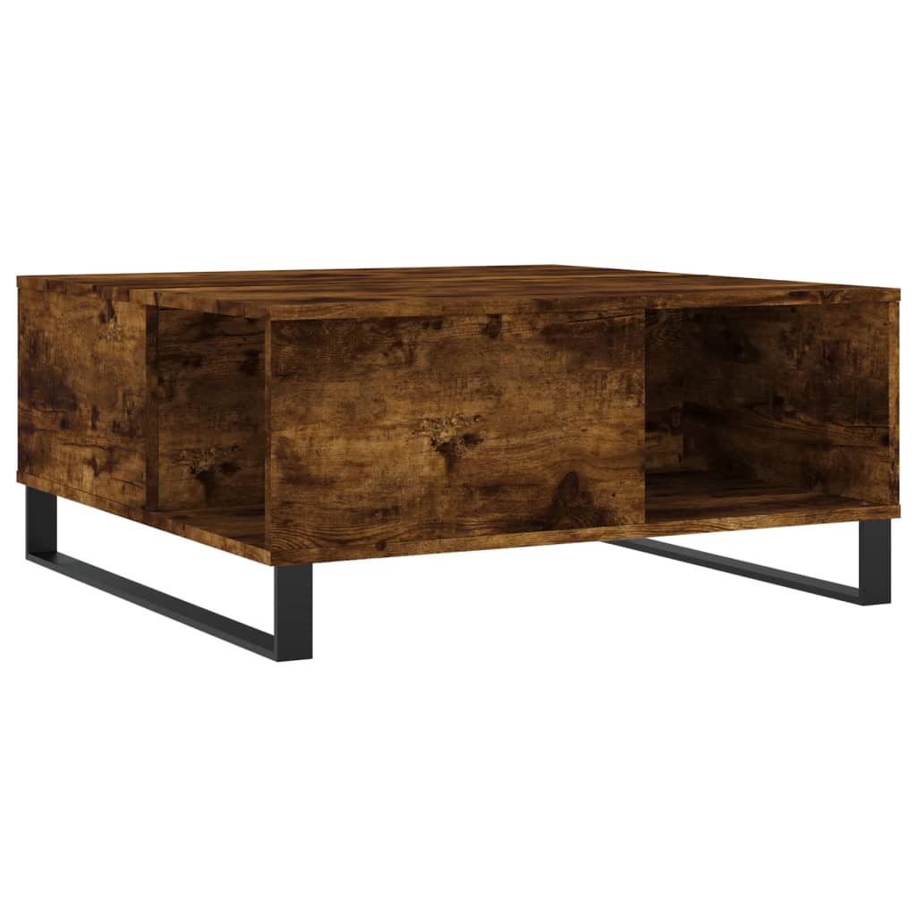 Salontafel 80X80X36,5 Cm Bewerkt Hout Kleurig