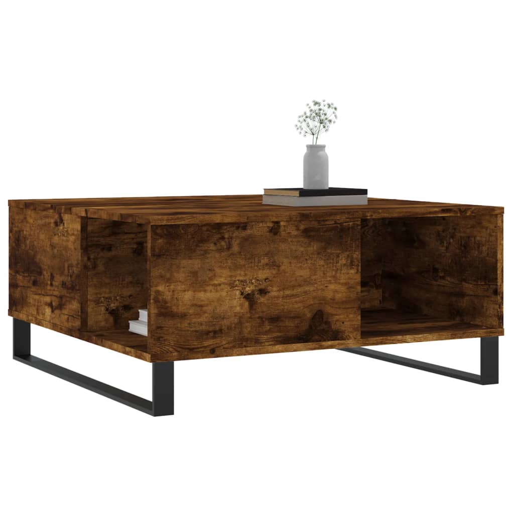 Salontafel 80X80X36,5 Cm Bewerkt Hout Kleurig