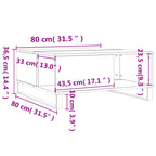 Salontafel 80X80X36,5 Cm Bewerkt Hout Kleurig