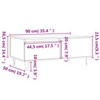Salontafel 90X50X36,5 Cm Bewerkt Hout