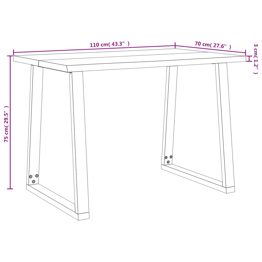 Eettafel Met Natuurlijke Rand Massief Acaciahout