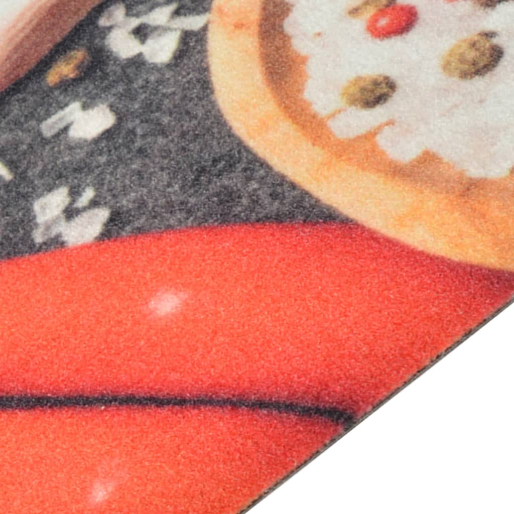 Keukenmat Wasbaar Groenteprint Fluweel Grijs En Rood