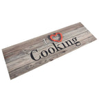Keukenmat Wasbaar Cooking-Print Fluweel Grijs Hout