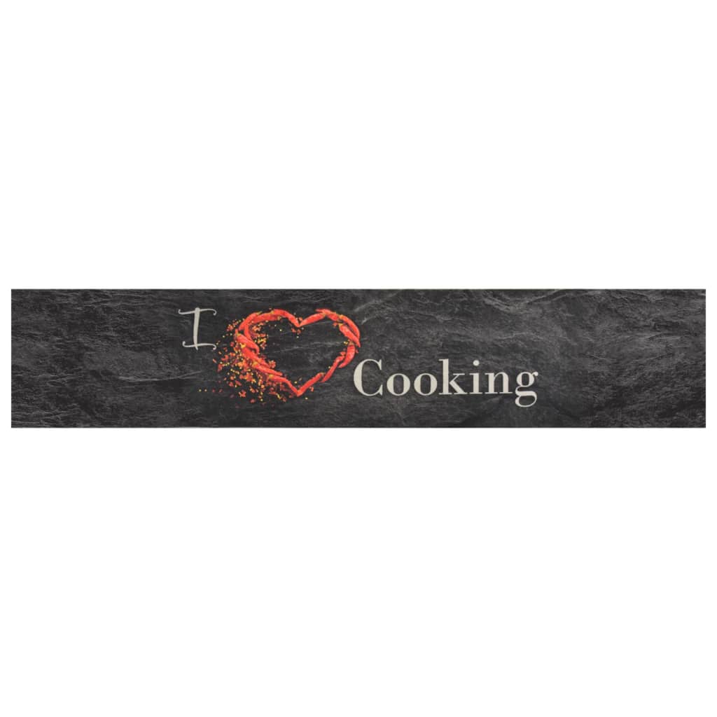 Keukenmat Wasbaar Cooking-Print Fluweel Zwart