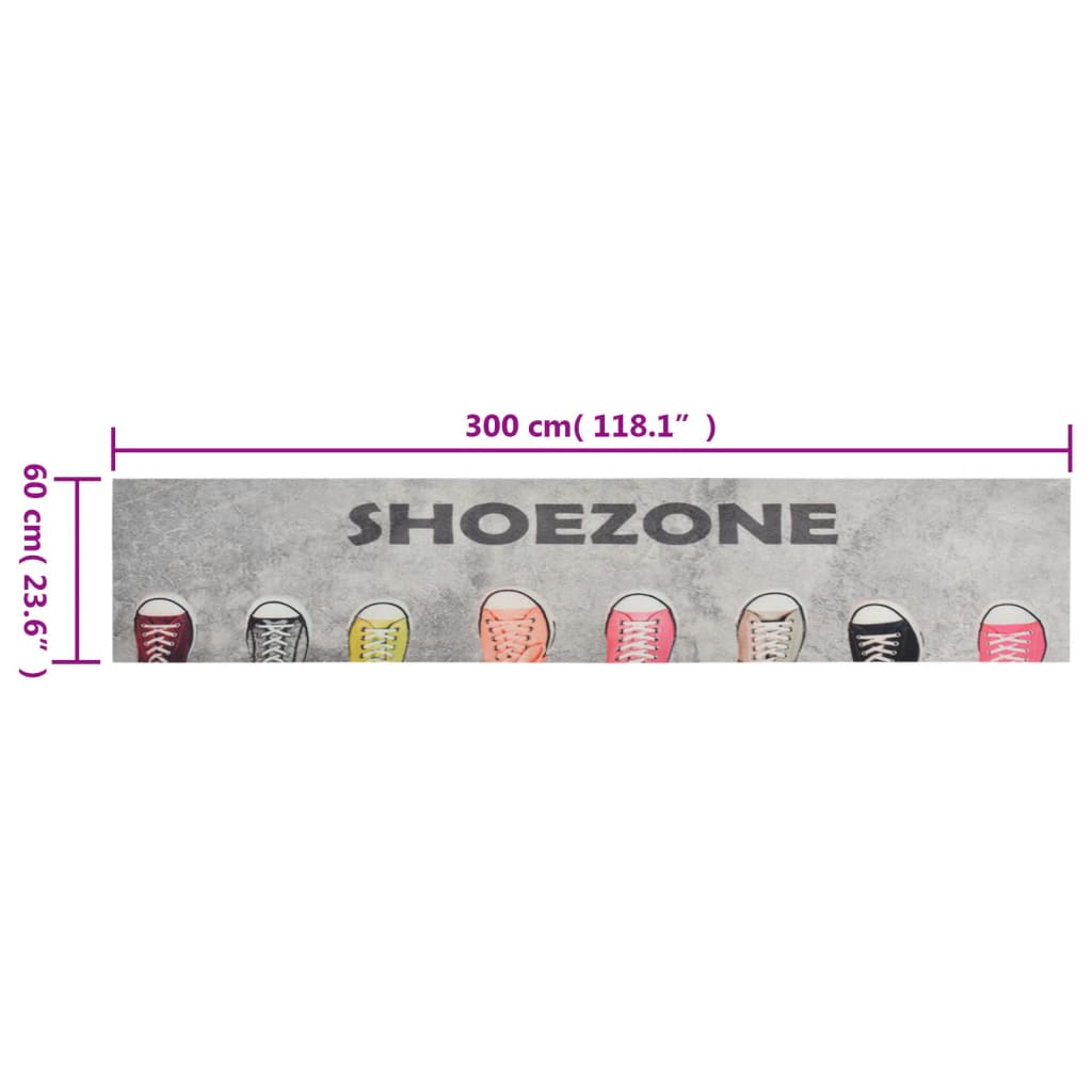 Keukenmat Wasbaar Shoezone-Print Fluweel Grijs