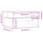 Salontafel 90X55X42,5 Cm Bewerkt Hout