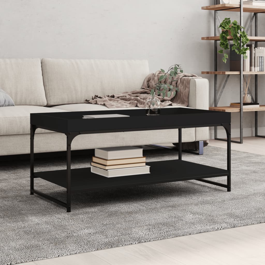 Salontafel Bewerkt Hout En Ijzer Kleur