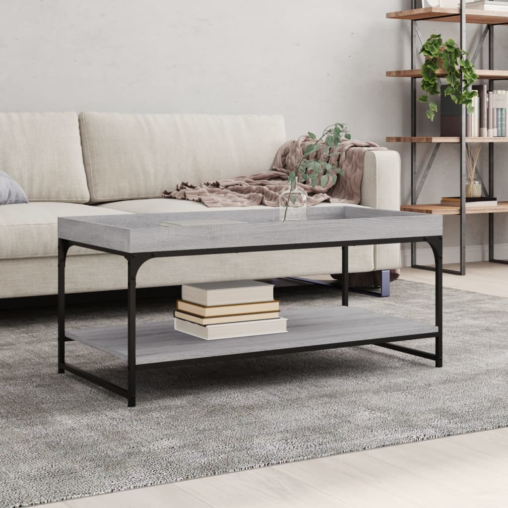 Salontafel Bewerkt Hout En Ijzer Kleur