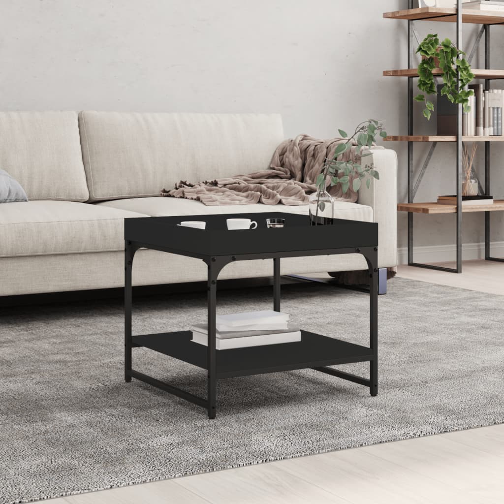 Salontafel Bewerkt Hout En Ijzer Kleur