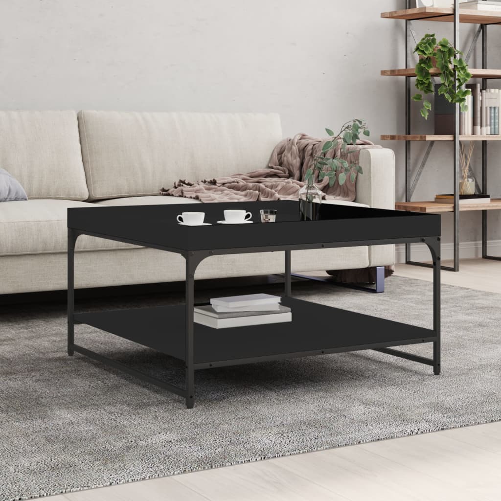 Salontafel Bewerkt Hout En Ijzer Kleur