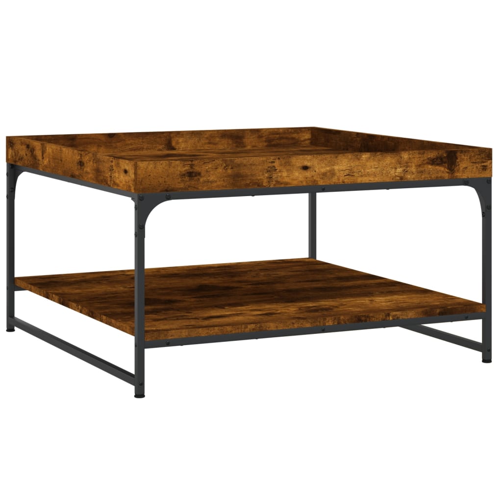 Salontafel Bewerkt Hout En Ijzer Kleur