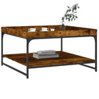 Salontafel Bewerkt Hout En Ijzer Kleur
