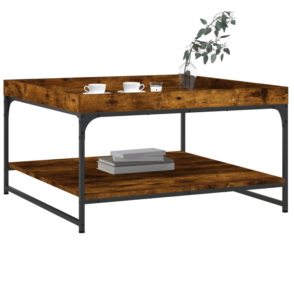 Salontafel Bewerkt Hout En Ijzer Kleur