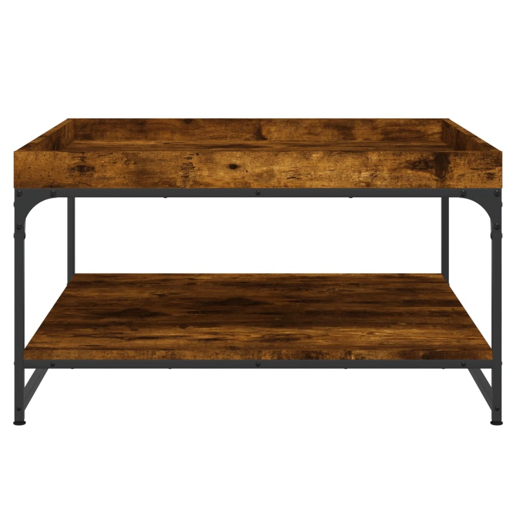 Salontafel Bewerkt Hout En Ijzer Kleur