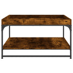 Salontafel Bewerkt Hout En Ijzer Kleur