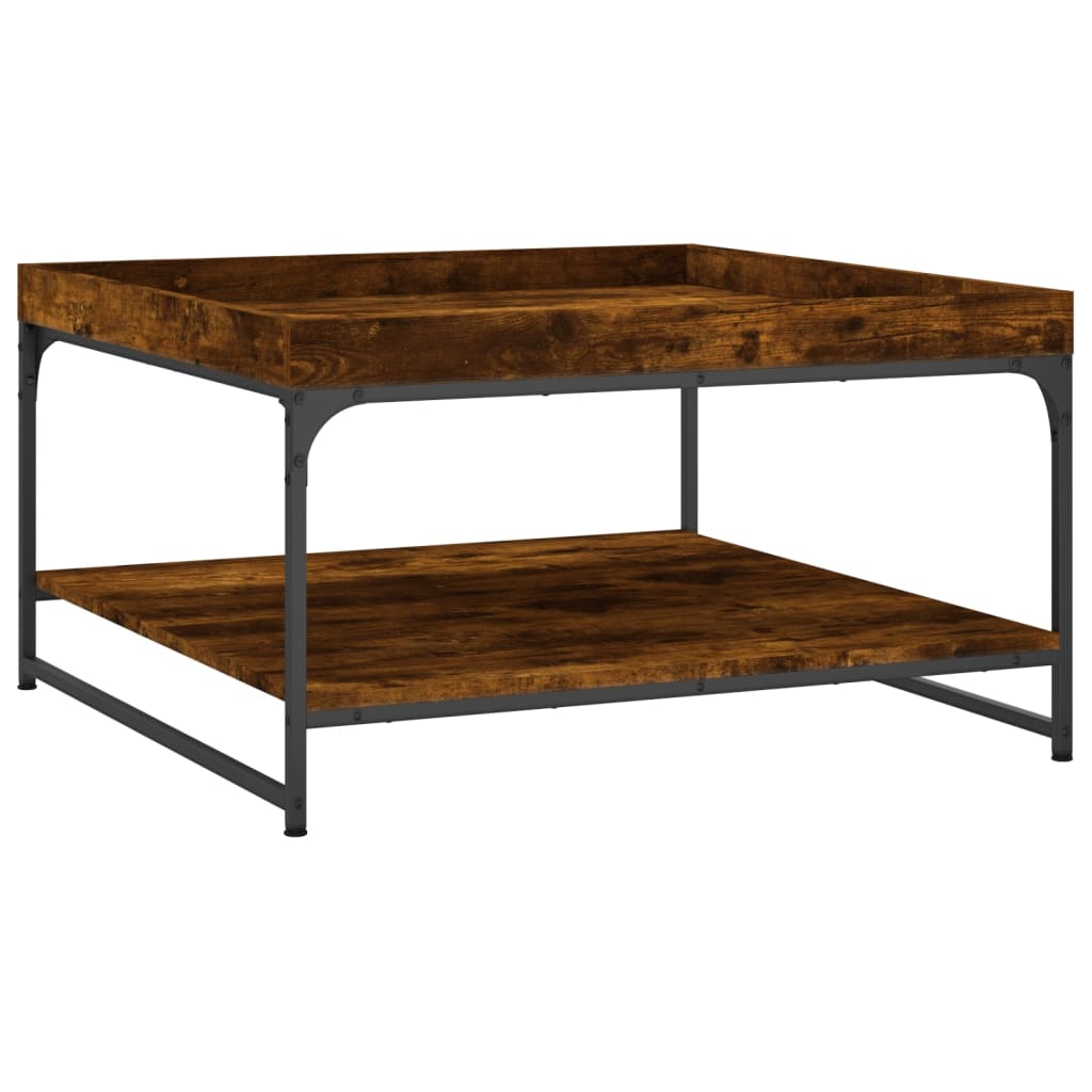 Salontafel Bewerkt Hout En Ijzer Kleur