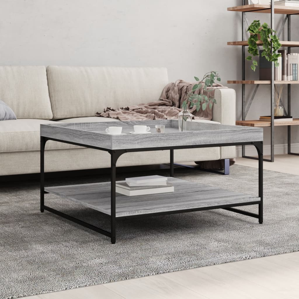 Salontafel Bewerkt Hout En Ijzer Kleur