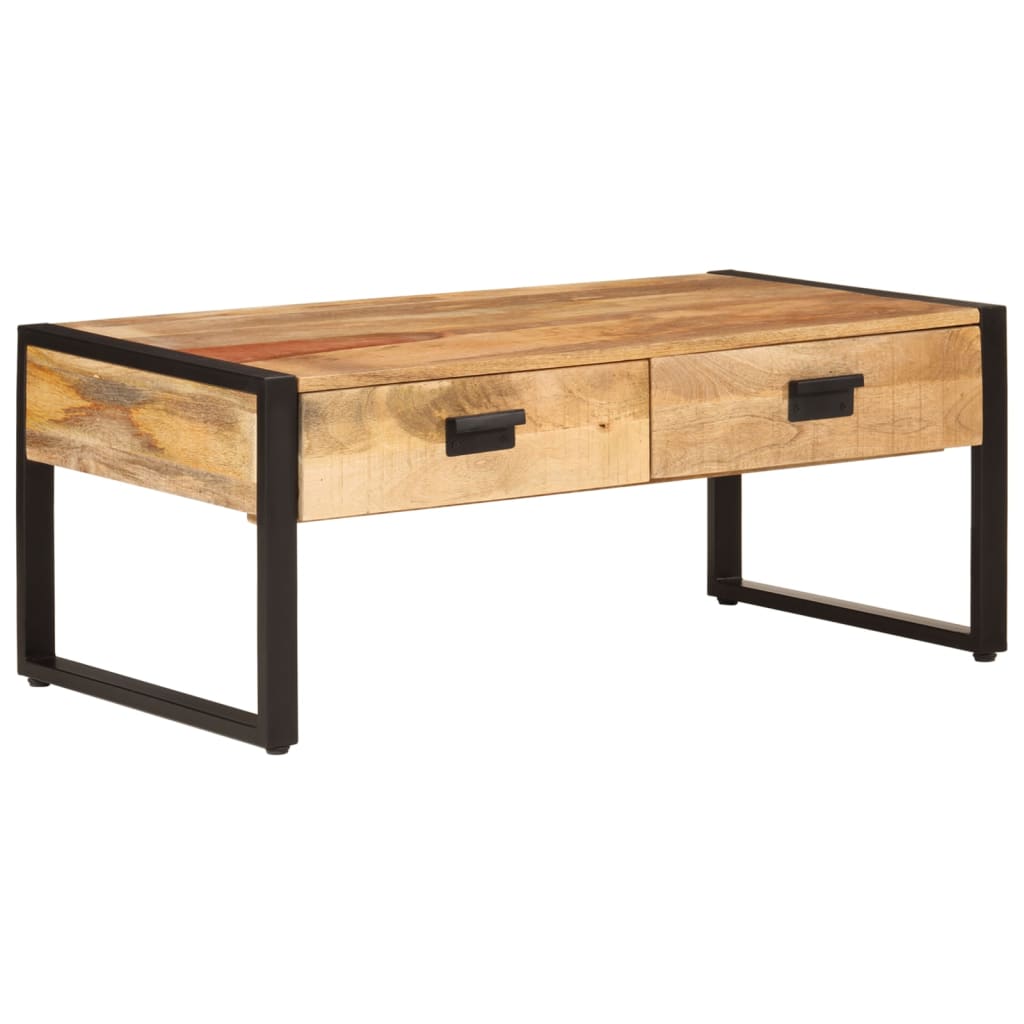 Salontafel Met 2 Lades 100X60X40 Cm Massief Mangohout