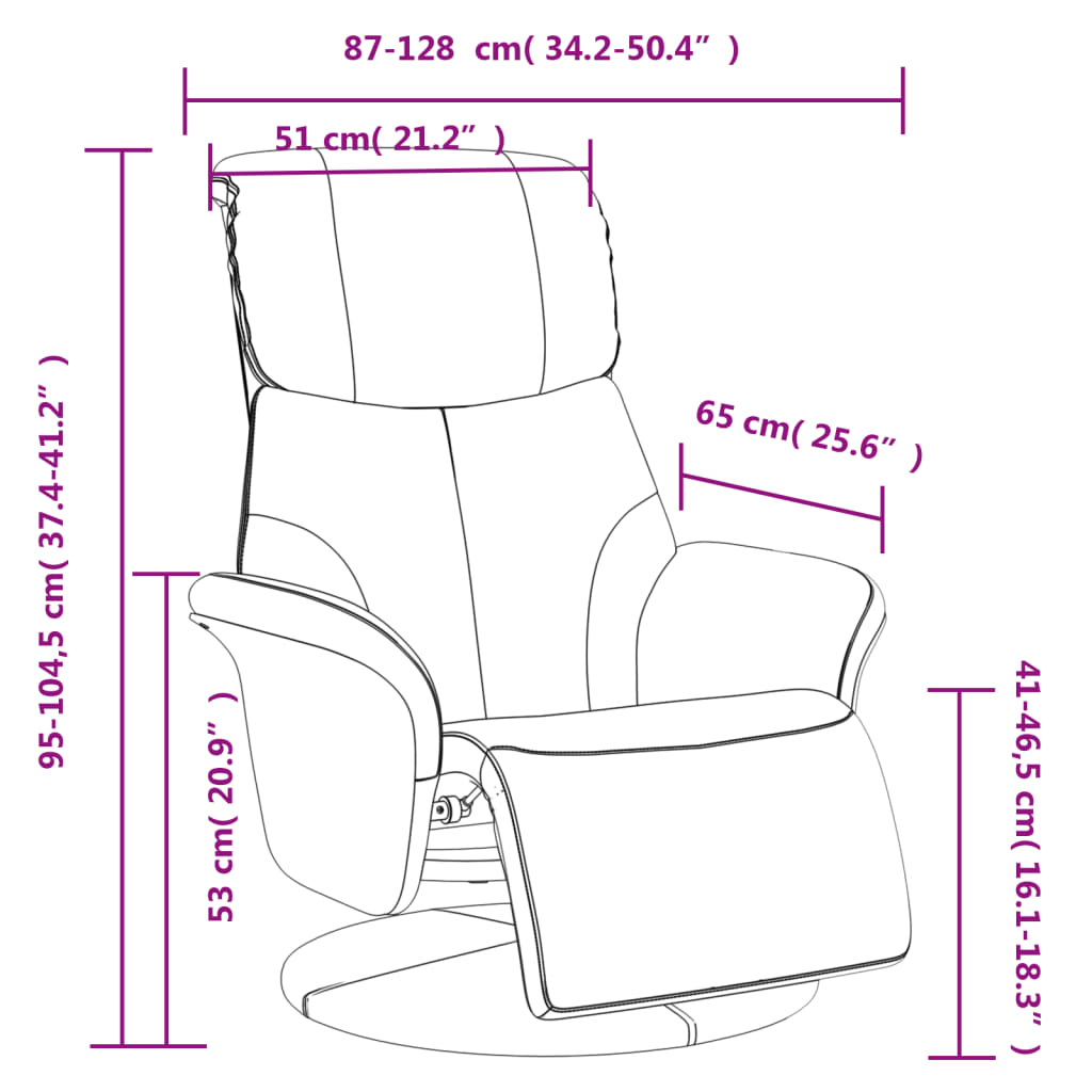 Fauteuil Verstelbaar Met Voetensteun Kunstleer