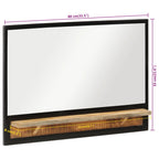 Spiegel Met Schap 80X8X55 Cm Glas En Massief Mangohout
