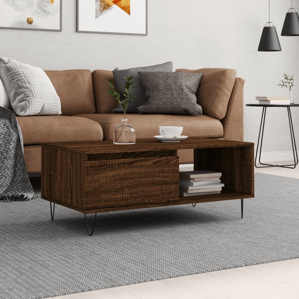 Salontafel 90X50X36,5 Cm Bewerkt Hout